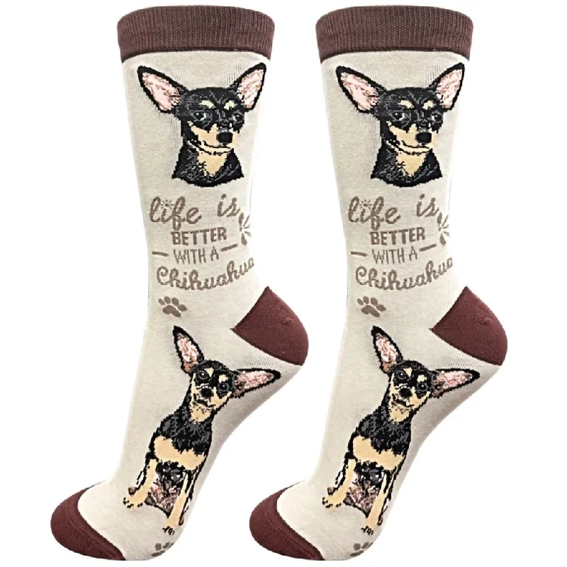 E & S Imports : Life Is Better With A Black Chihuahua Unisex Socks