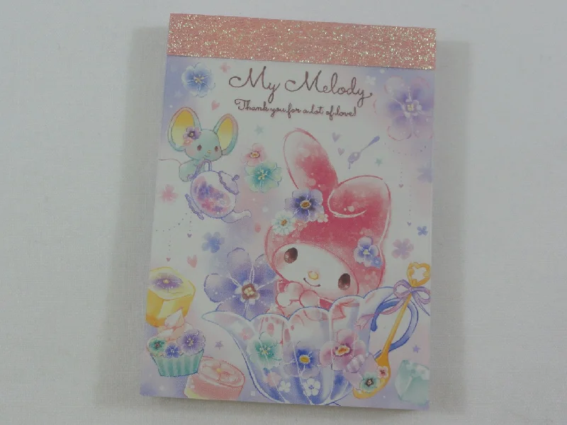 Cute Kawaii Sanrio My Melody Spring Flowers Mini Notepad / Memo Pad - Stationery Design Writing Collection