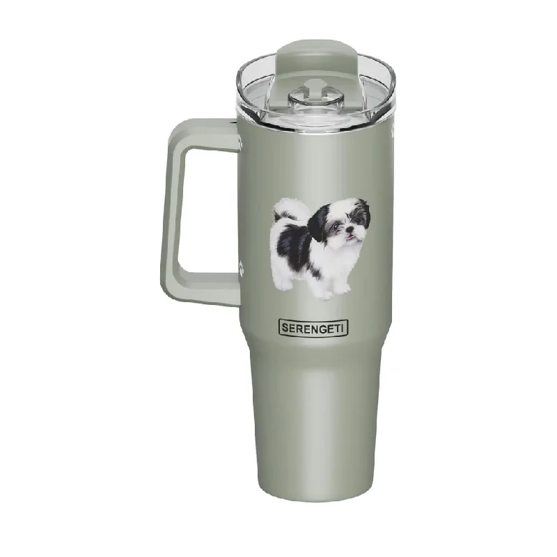 E & S Pets : Black Shih Tzu Serengeti 40oz Stainless Steel Ultimate Tumbler