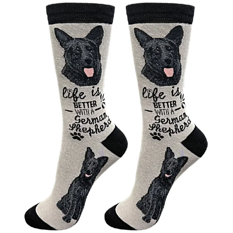 E & S Imports : Life Is Better With A Black German Shepherd Unisex Socks