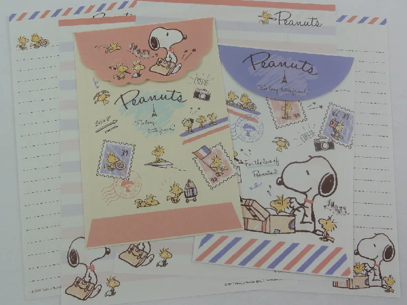 Peanuts Snoopy Letter Sets - E - Stationery Writing Paper Envelope