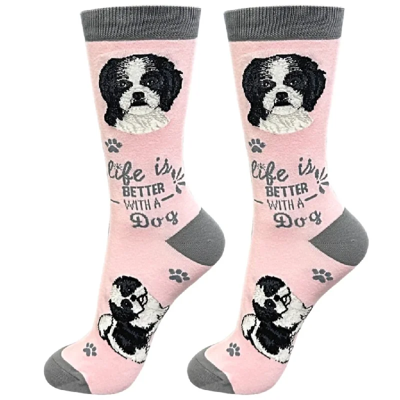 E & S Imports : Life Is Better With A Black Shih Tzu Unisex Socks