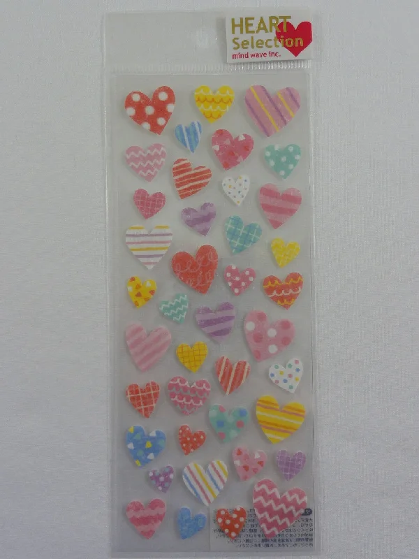 Cute Kawaii Mind Wave Hearts Love Sticker Sheet - for Journal Planner Craft