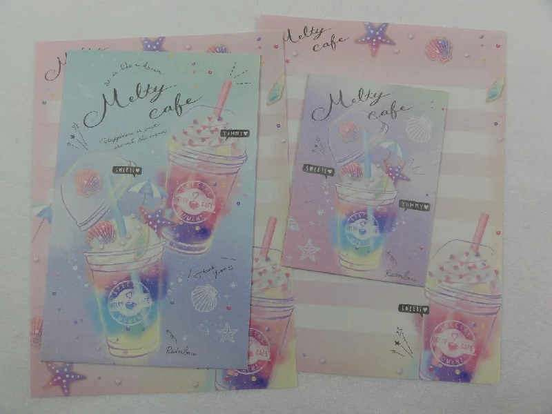 Cute Kawaii Crux Melty Cafe Drink Mini Letter Sets - Small Writing Note Envelope Set Stationery