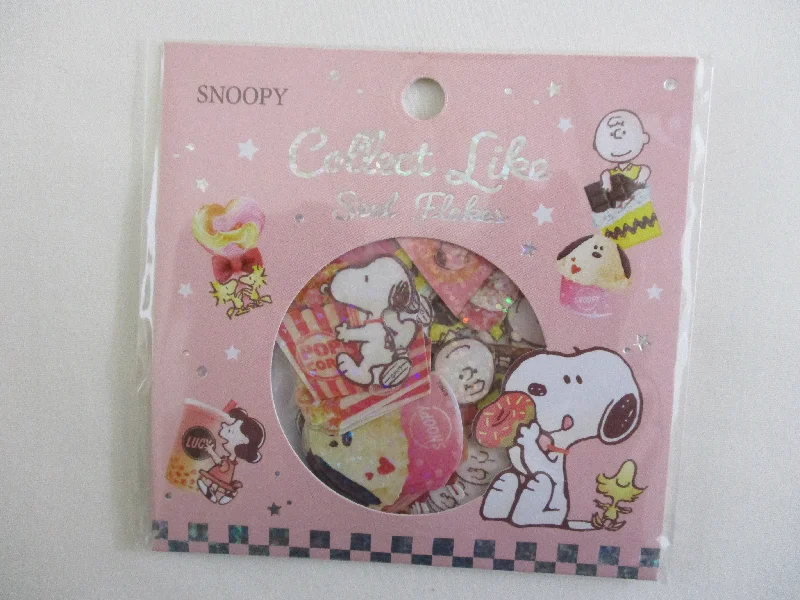 Cute Kawaii Peanuts Snoopy Flake Sticker Sack - for Journal Agenda Planner Scrapbooking Craft