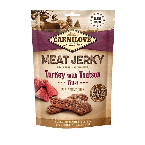 - Natural ingredient dog food- Natural ingredient dog foodCARNILOVE Dog Treat Jerky Turkey with Venison Fillet