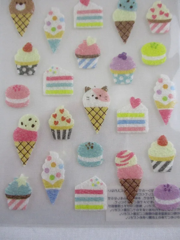 Cute Kawaii MW Vivelle Paper Sponge - Cake Cupcake Ice Cream Macaroon Pastry theme Sticker Sheet - for Journal Planner Craft Organizer