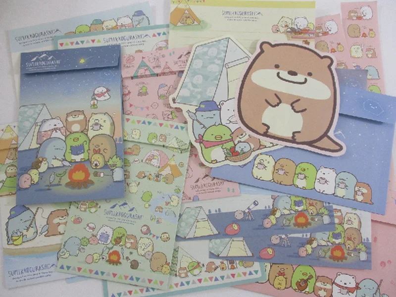 Cute Kawaii San-X Sumikko Gurashi Letter Sets - 2020 Camping - Writing Paper Envelope Stationery Penpal