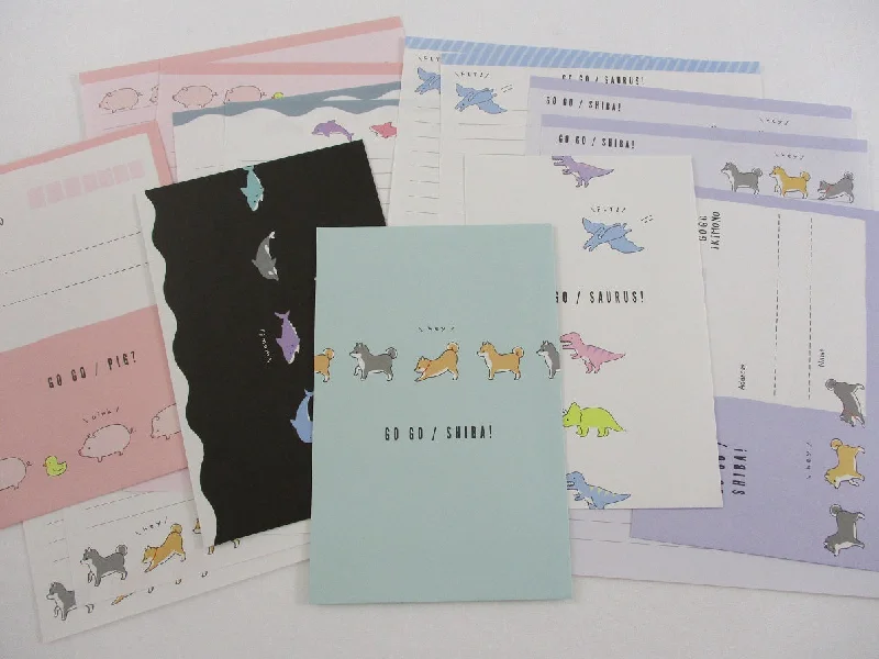 Crux Dog Dino Fish Pig Letter Sets - Stationery Writing Paper Envelope