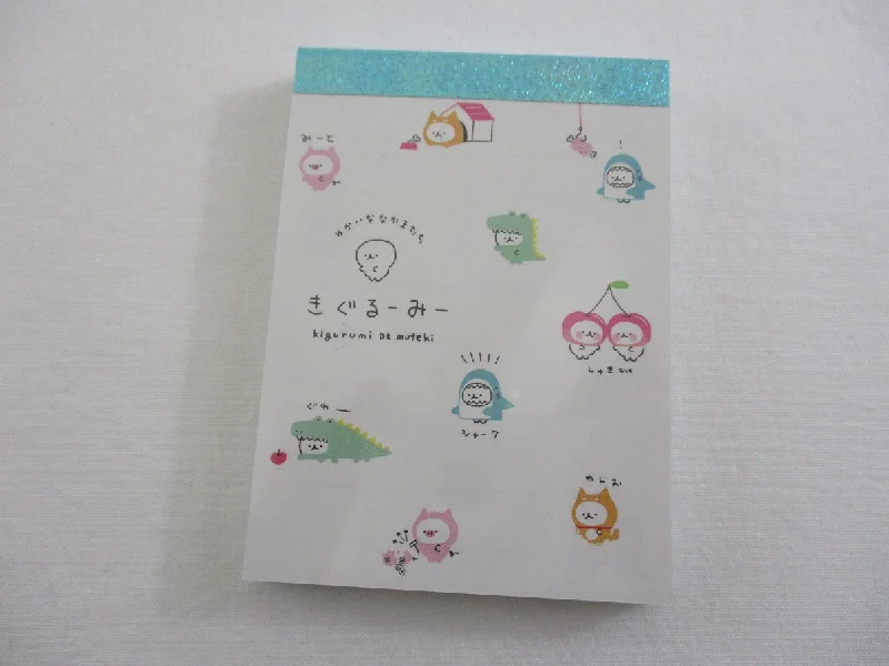 Cute Kawaii Q-Lia Dog Crocs Shark Costume Mini Notepad / Memo Pad - Stationery Design Writing Collection