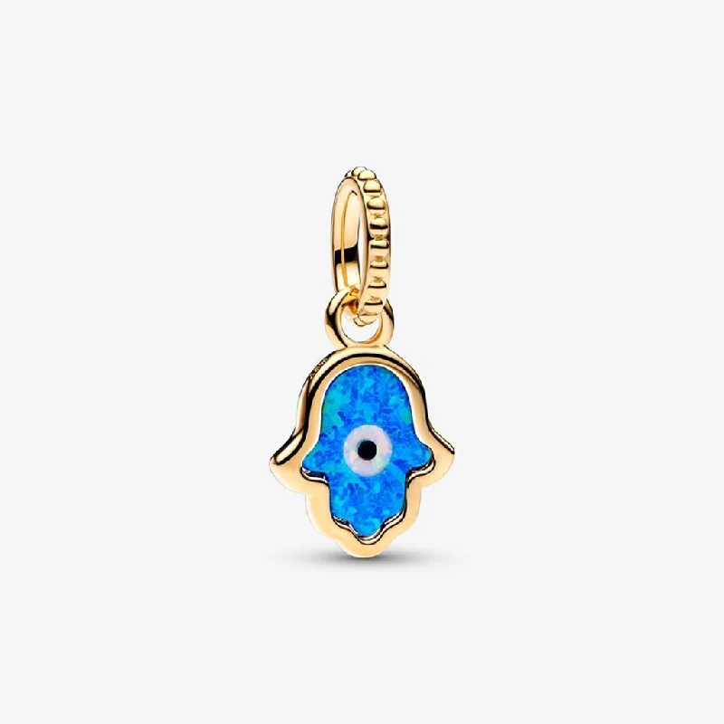 PANDORA : Opalescent Blue Hamsa Hand Dangle Charm