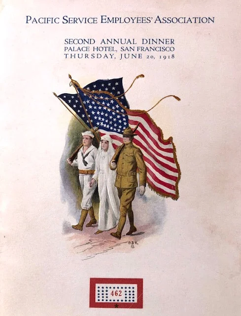 (WWI) Pacific Service Employees' Association Second Annual Dinner.