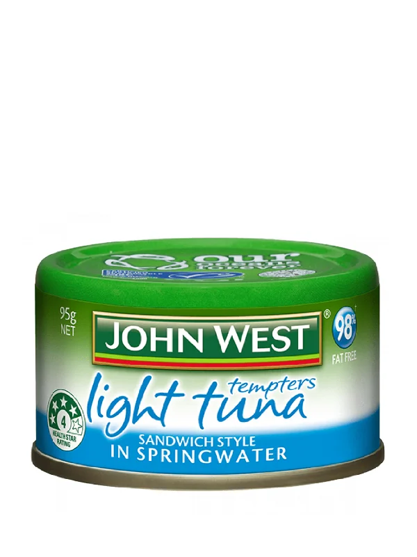 JOHN WEST TUNA TEMP LIGHT SPRING WATER 95G