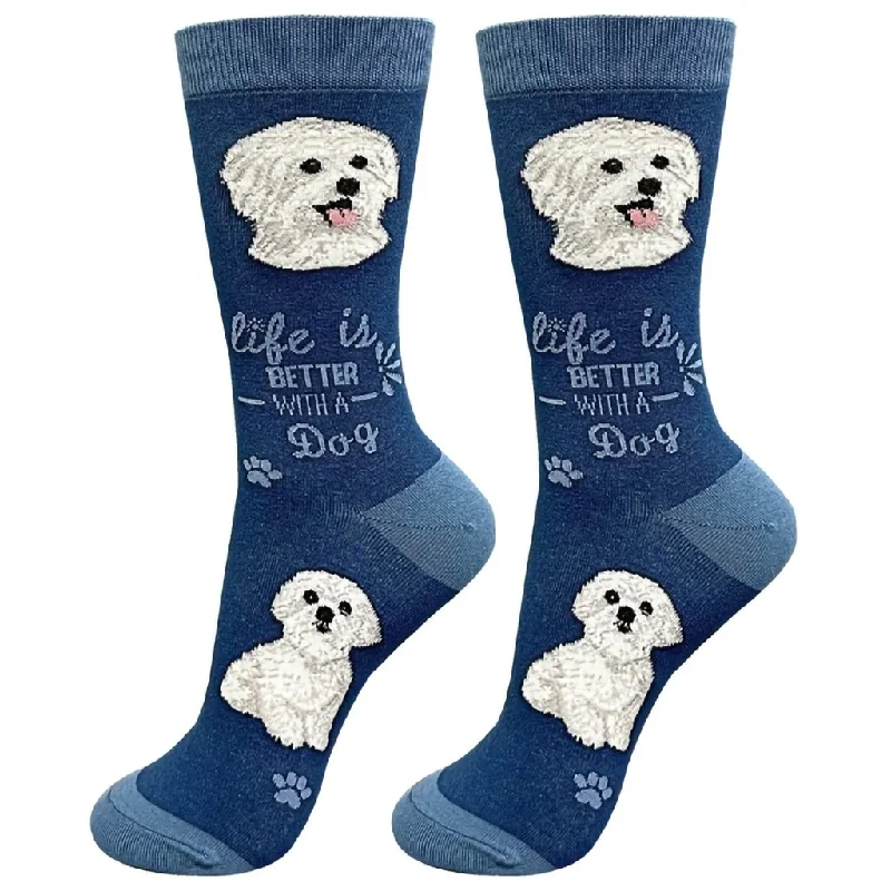 E & S Imports : Life Is Better With A Maltese Unisex Socks