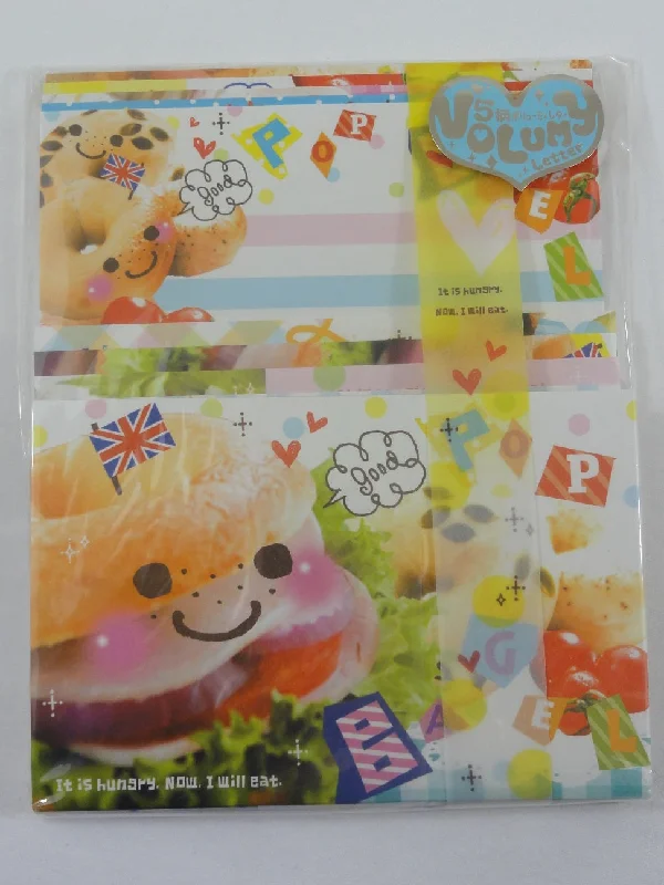 Cute Kawaii Q-Lia Delicious Burger Letter Set Pack - Vintage Rare VHTF - Stationery Writing Paper Penpal Collectible