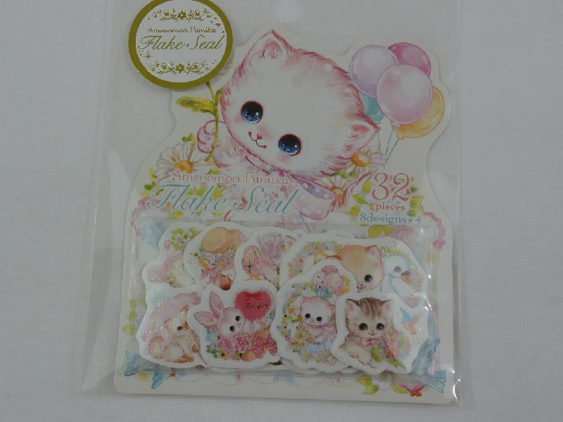 Cute Kawaii Sweet Kitten Cat Flake Stickers Sack - B - for Journal Agenda Planner Scrapbooking Craft