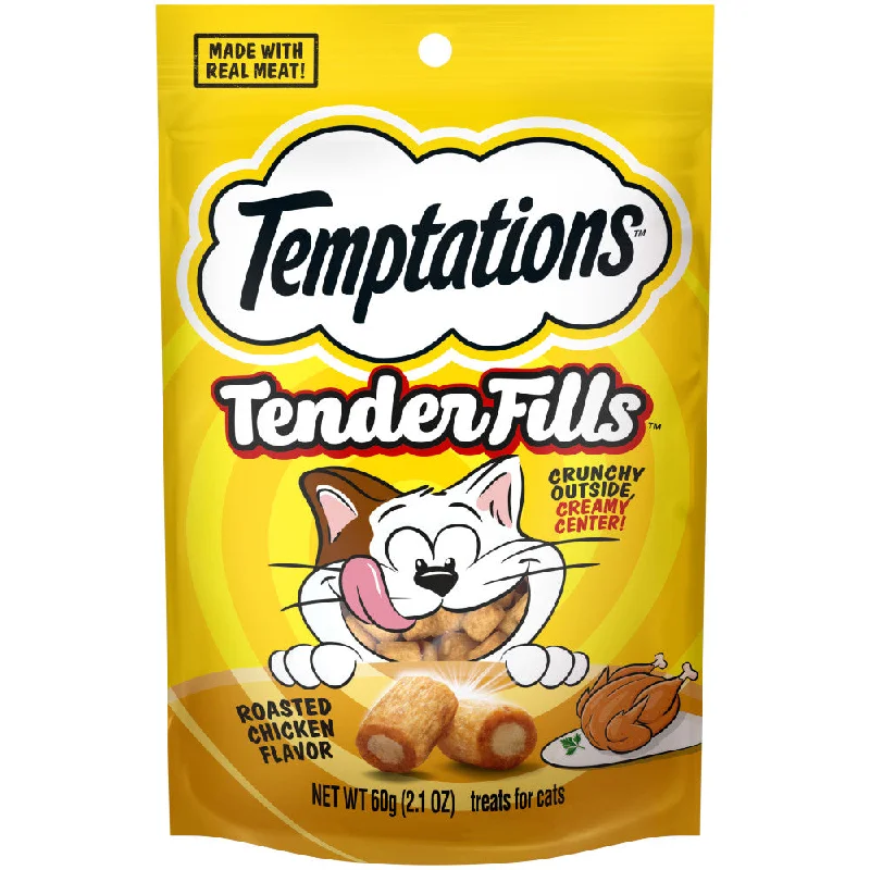    - Cat food for pregnant and nursing cats  TEMPTATIONS TENDER FILLS Cat Treats, Roasted Chicken Flavor, 2.1 oz. Pouch