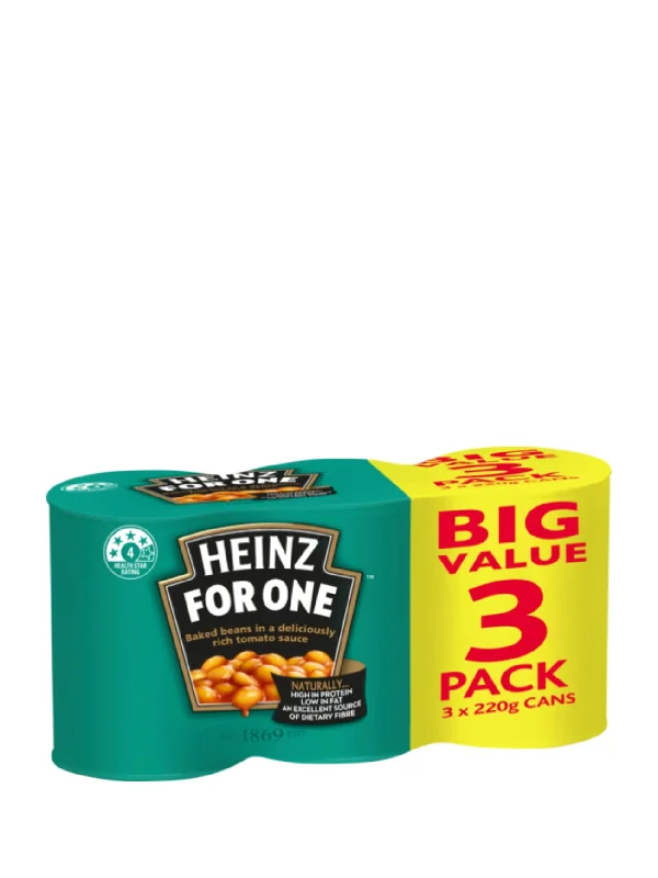 HEINZ BAKED BEANS IN RICH TOMATO SAUCE 3X220G