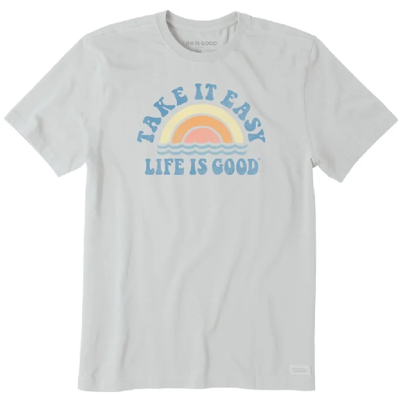 Life Is Good : Men's Take It Easy Rainbow Waves Short Sleeve Tee