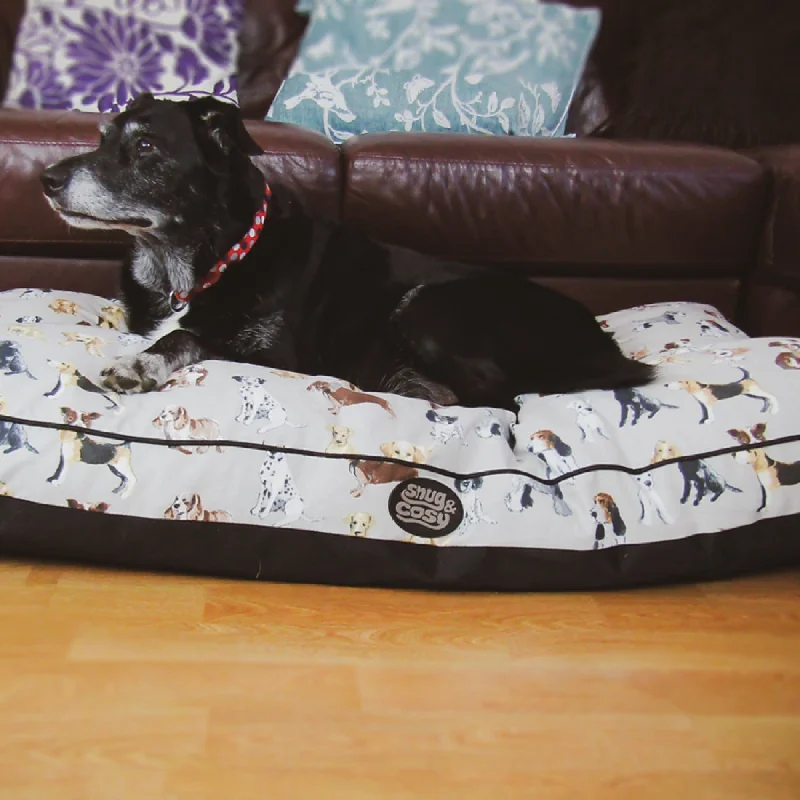 Snug & Cosy Deluxe Dog Print Lounger