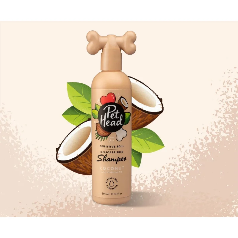 Pet comb: used to comb pet hair,PET HEAD Sensitive Soul Coconut with Marula Oil Skin Dog Shampoo 300ml