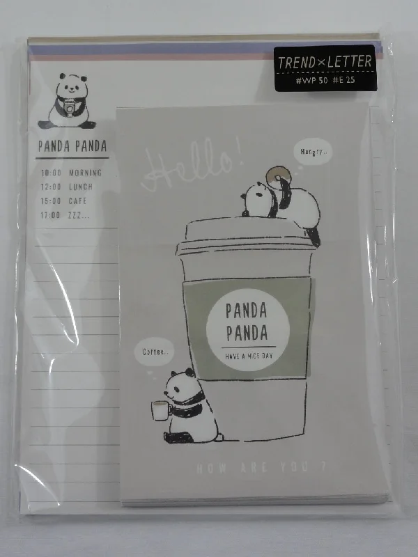 Cute Kawaii Kamio Panda Drink Bread Milk Letter Set Pack - Stationery Writing Paper Envelope Penpal