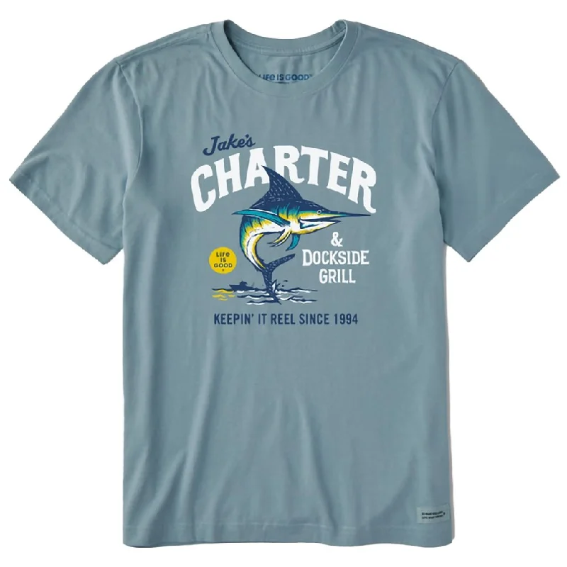 Life Is Good : Men's Jake's Charter and Dockside Grill Crusher-LITE Tee