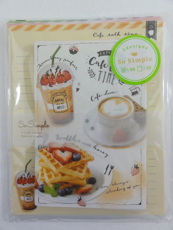 Cute Kawaii Crux Cafe Talk Time Letter Set Pack - Stationery Writing Paper Penpal Collectible