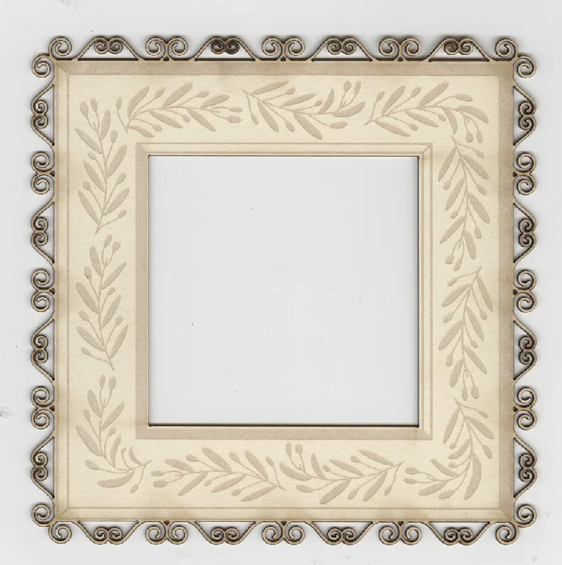 Laser Diecut: Leaf Scroll Frame (cream) RDL01