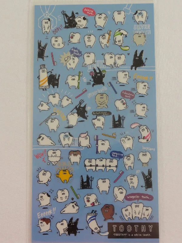 Cute Kawaii Mind Wave Tooth Dentist Clean Sticker Sheet - for Journal Planner Craft Organizer