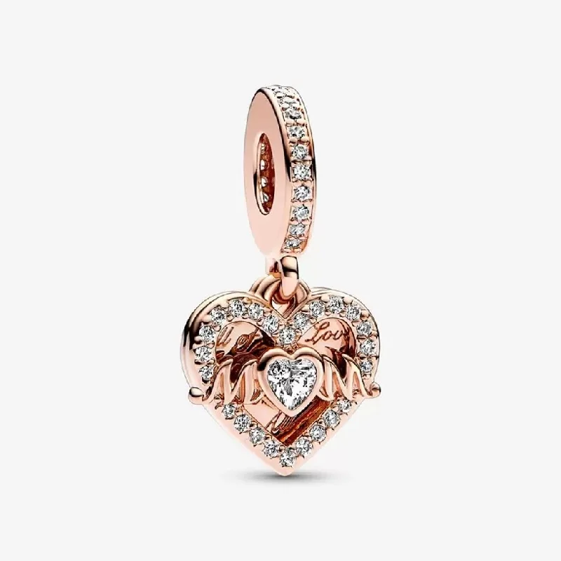 PANDORA : Heart & Mum Dangle Charm