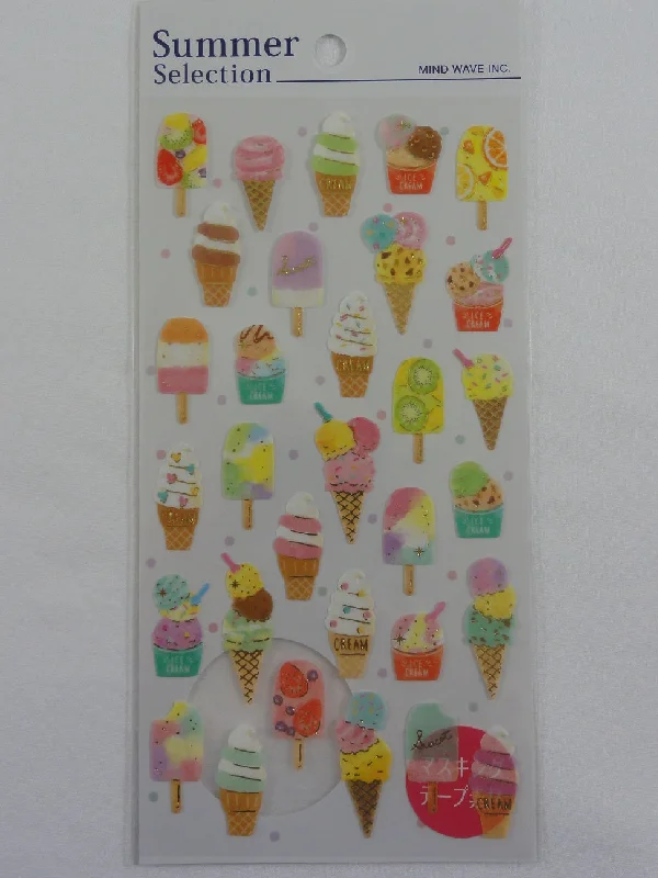 Cute Kawaii Mind Wave Ice Cream Sticker Sheet - for Journal Planner Craft Organizer Calendar