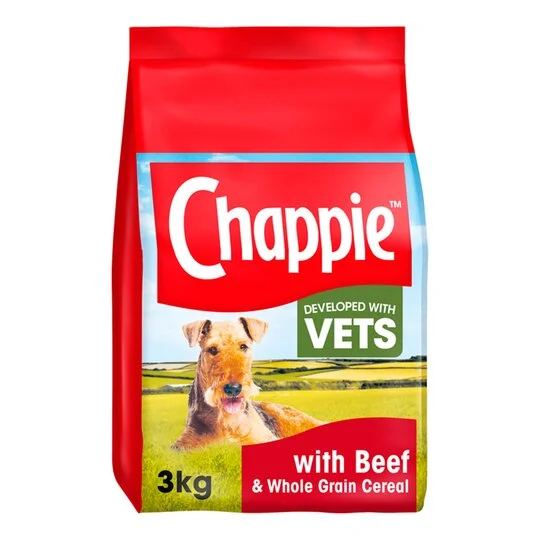  -Cost-effective dog food -Cost-effective dog foodChappie Complete Dry Dog Food Beef & Cereal 3kg