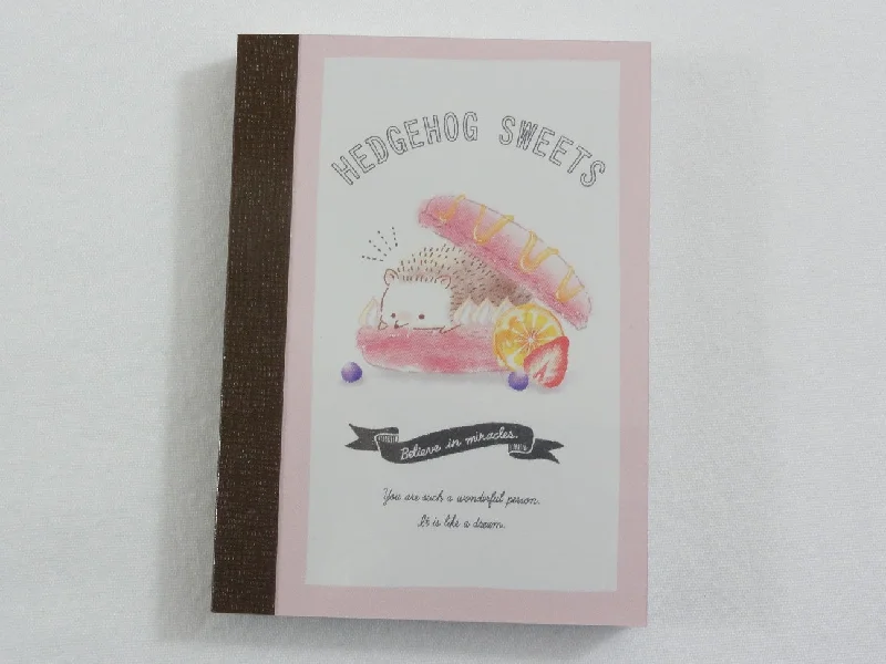 Cute Kawaii Crux Hedgehog Sweets Mini Notepad / Memo Pad - Stationery Designer Paper Collection