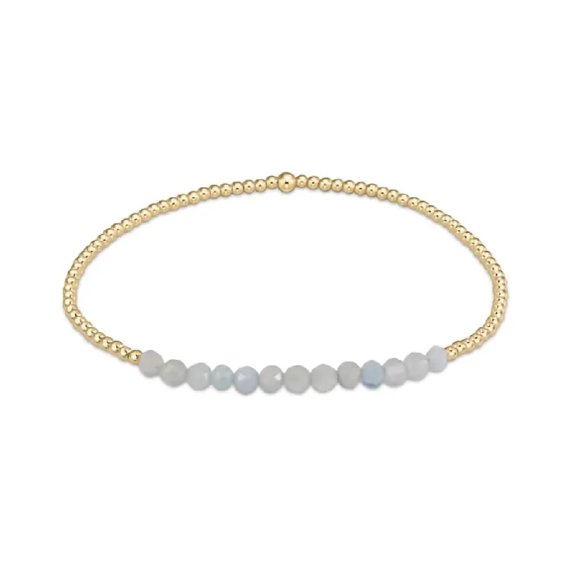 enewton design : Gold Bliss 2mm Bead Bracelet - Gemstone in Aquamarine