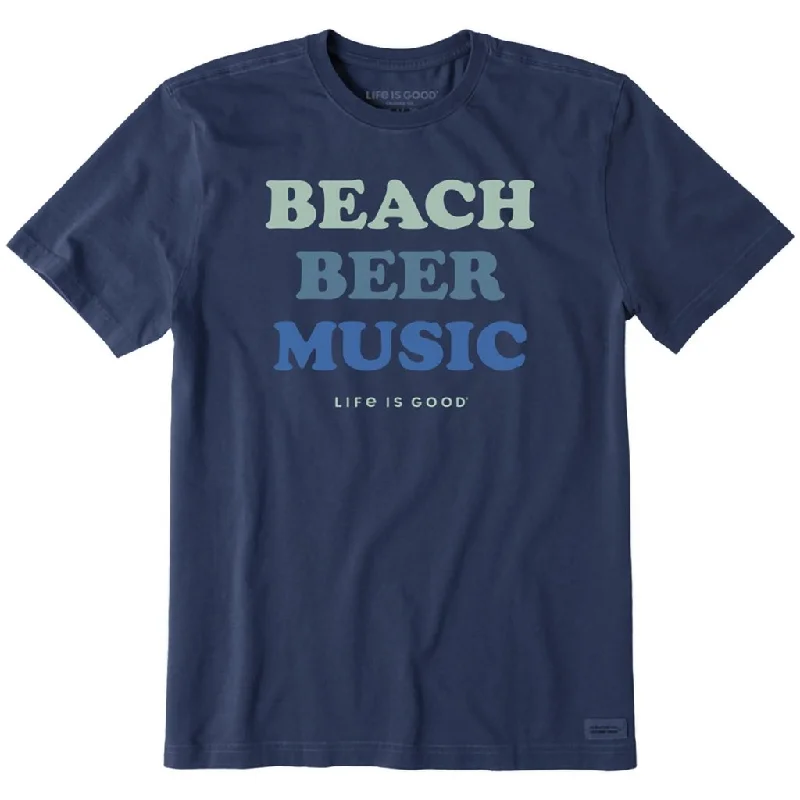 Life Is Good : Men's Beach Beer Music Short Sleeve Tee