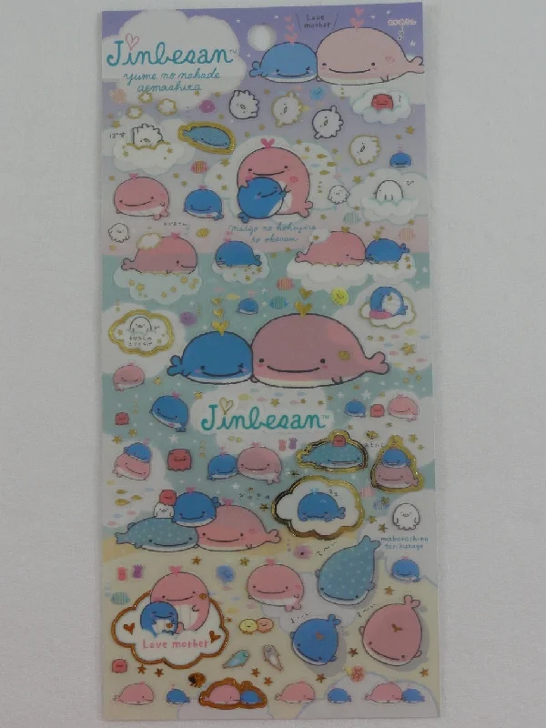 Cute Kawaii San-X Jinbesan Whale Sticker Sheet 2019 - H - for Planner Journal Scrapbook Craft