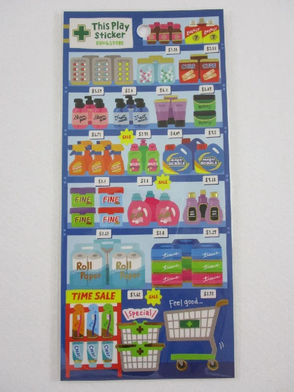 Cute Kawaii MW Display This Play Series - Drugstore Convenience Store Sticker Sheet - for Journal Planner Craft