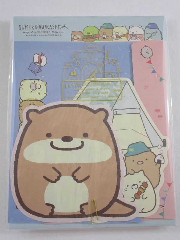 Cute Kawaii San-X Sumikko Gurashi Camping Die Cut Letter Set Pack - 2020 - Stationery Writing Paper Envelope Penpal