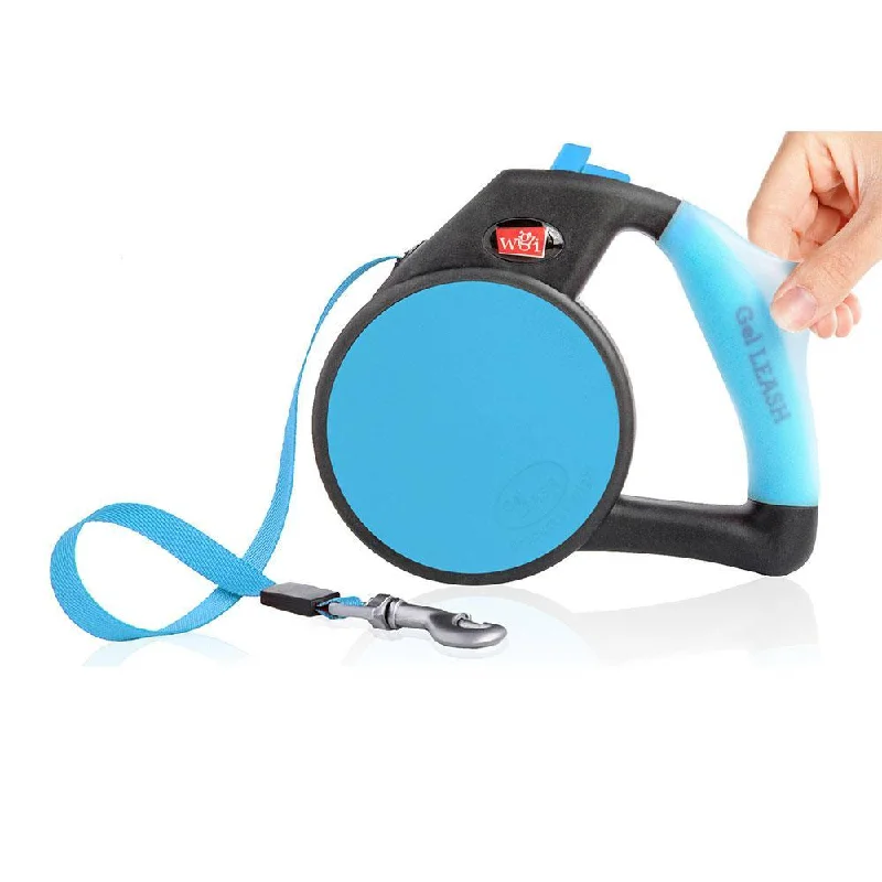 Wigzi Retractable Dog Leash - Gel Handle Blue Medium