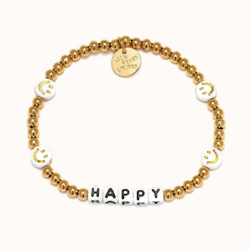 Little Words Project : Happy- Waterproof Gold Bracelet - S/M