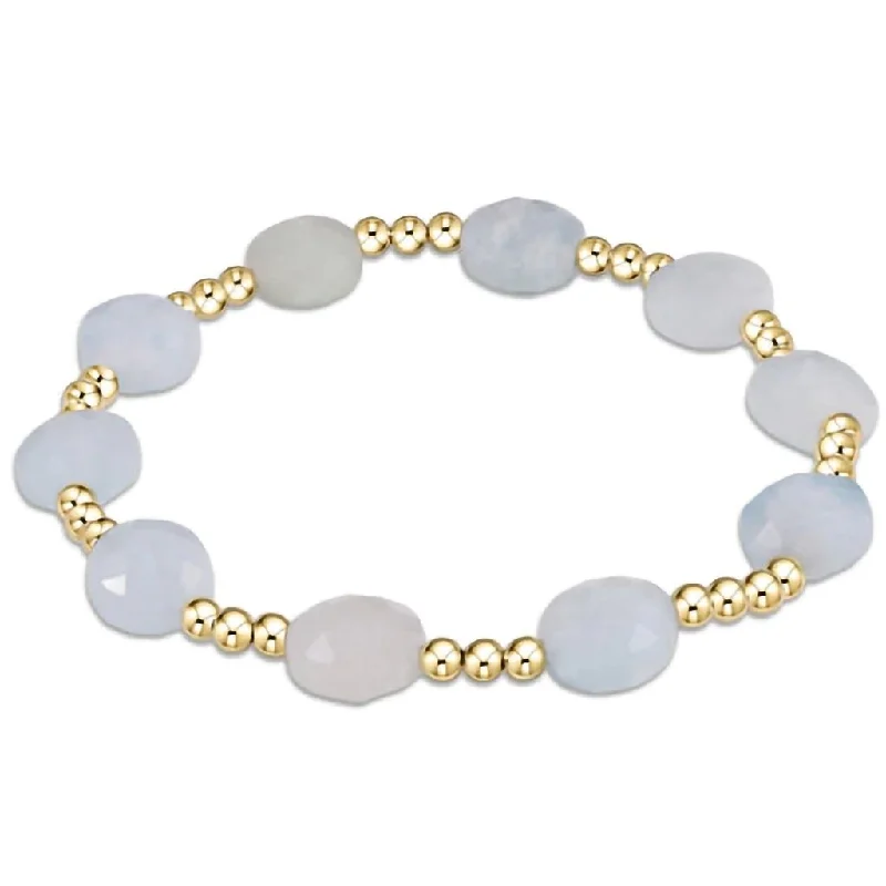 enewton design : Admire Gold 3mm Bead Bracelet - Gemstone in Aquamarine