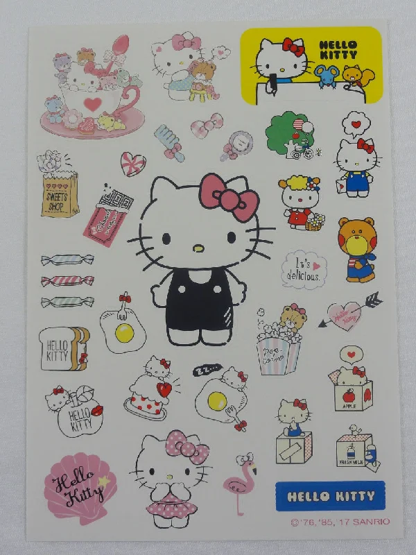 Cute Kawaii Sanrio Hello Kitty Sticker Sheet - 2017 Collectible - for Journal Planner Craft Stationery