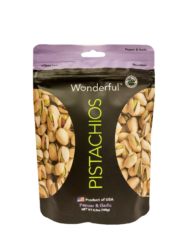 WONDERFUL GARLIC & PEPPER PISTACHIOS 168G