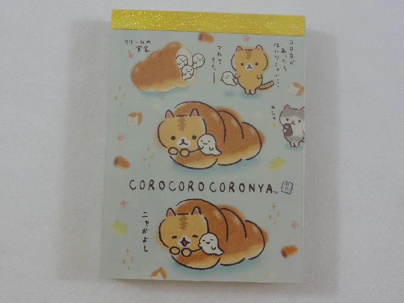 Kawaii Cute San-X CoroNya Bread Cat Mini Notepad / Memo Pad - G - Note Writing Stationery Designer Collectible