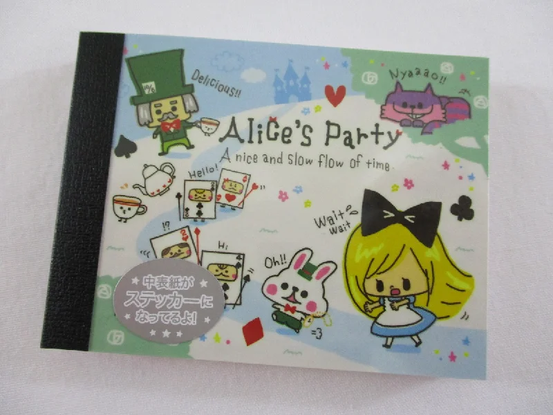 Cute Kawaii Kamio Alice's Party Mini Notepad / Memo Pad - Vintage and Rare - Stationery Design Writing