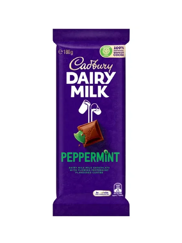 CADBURY DAIRY MILK PEPPERMINT BLOCK 180G