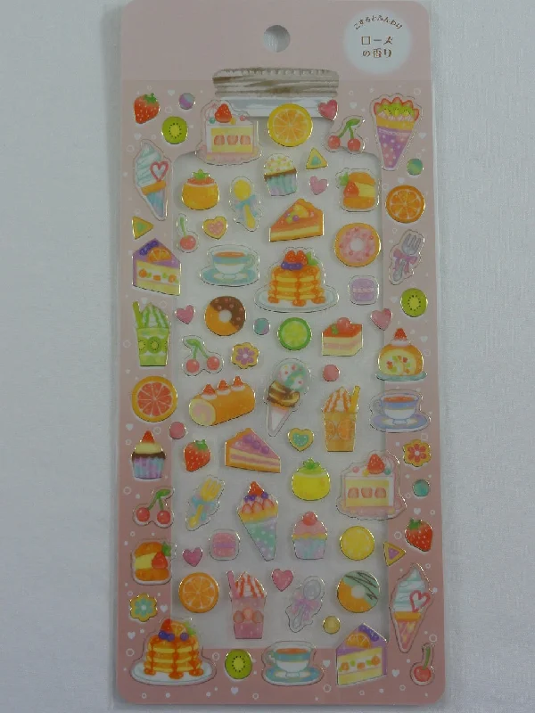 Cute Kawaii Mind Wave Food Drink Sweet Bakery Scented Sticker Sheet - for Journal Planner Craft Organizer