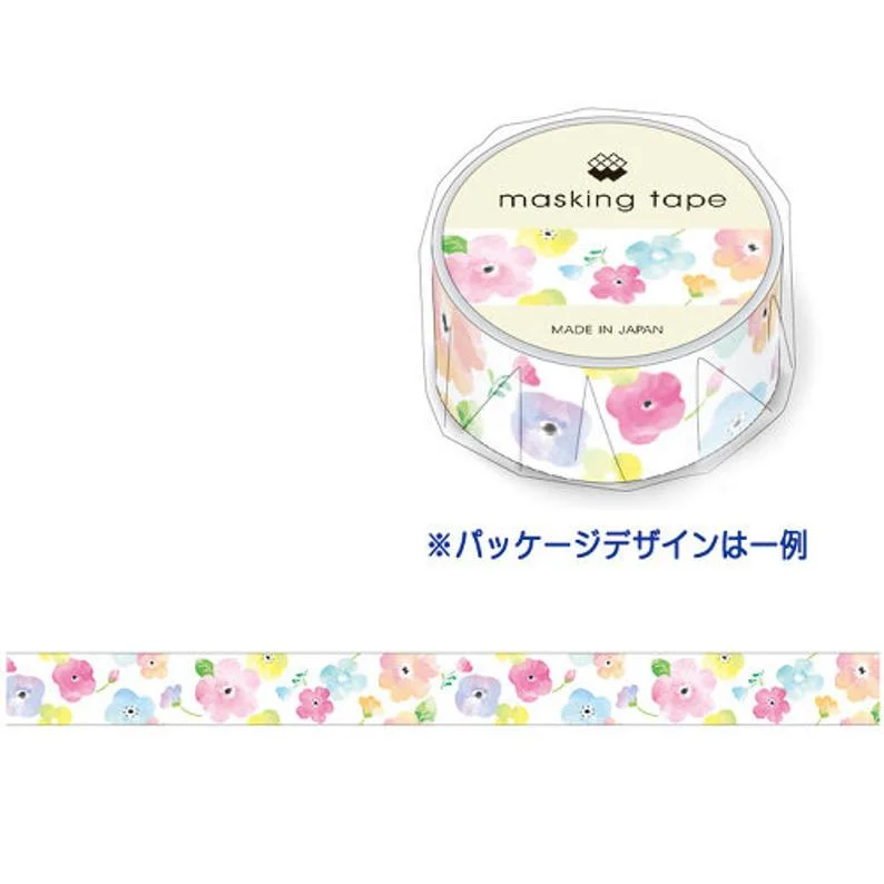 Cute Kawaii Mind Wave Flower Washi / Masking Deco Tape - for Scrapbooking Journal Planner Craft