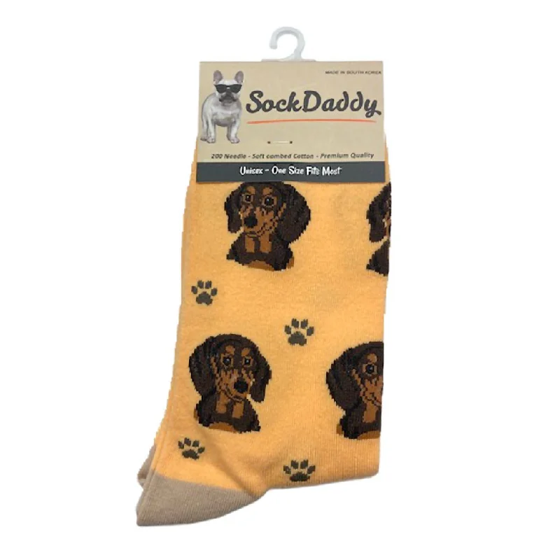 Dog Breed Crew Socks - Black Dachshund